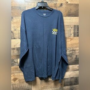 Vans Long Sleeve T-Shirt Men’s XXL Blue Checker Logo Skate Tee